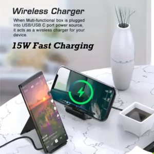 22.86 Cm 1 Wireless Charger Phone Cable Holder Stander Fast Charger Multi-Functional Cable Adapter Needle And Sim Card Storage Urban Survival For IPhone 14 13 12 Samsung Note